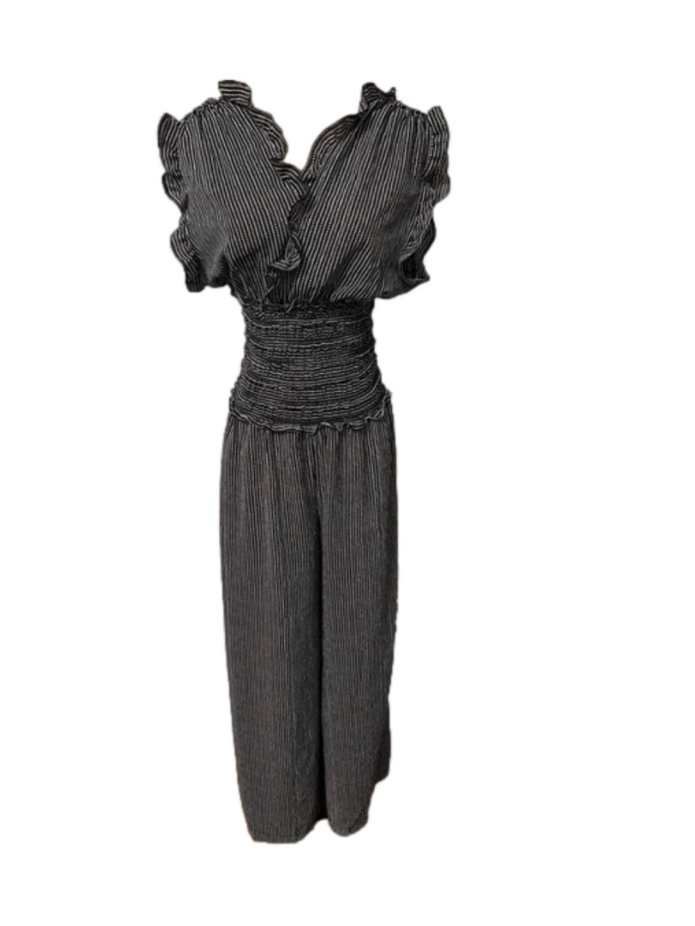 NWT Max Studio Cinch Waist Wide Leg Jumpsuit - Bell Sleeve - Medium - Picture 16 of 16